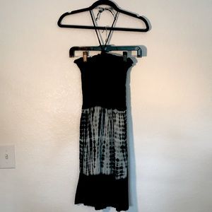 Black Tie-Dye Halter Dress sz S